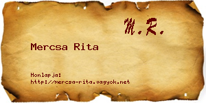 Mercsa Rita névjegykártya